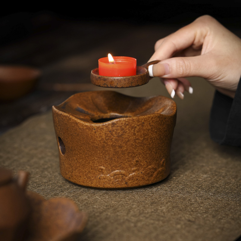 【灰念酱釉d海浪温茶器】酒精温泡茶炉围炉煮茶功夫茶具家用暖泡