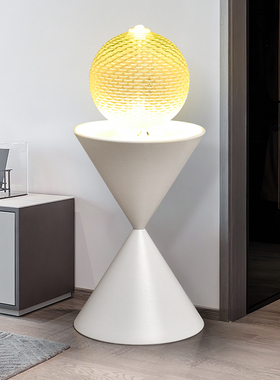 现代客厅落地轻奢流水摆件循环水电视机沙发旁边S装饰乔迁新居礼