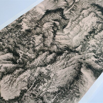 1:1元 王蒙 青卞隐居图 古代名画山水L画真迹高清复制宣纸装饰画