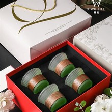 熹物【收腰竖纹杯】玻璃杯水w杯子礼盒套装送人新婚礼物酒杯伴手