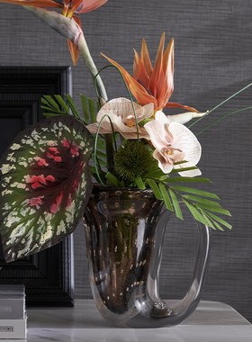 售楼部设计感小众创意新家花瓶摆件客厅N插花高级感玻璃大花器