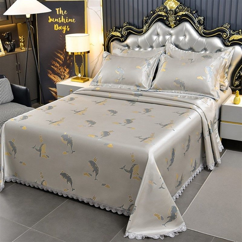 夏季冰丝凉席三件套可机洗折叠色织提花双人K凉席垫1.8m空调软床,床上用品,冰丝席,淘宝优惠券,粉丝福利购,淘宝优惠卷