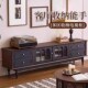 法式 覆古实木电i视柜茶几组合小户型客厅家用视听柜落地收纳储物
