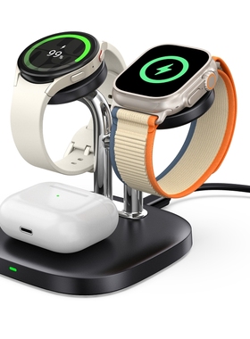 白鹄SwanScout704D 双手表无线充电器适用苹果apple watch系列iWatchS1-S11/SE三星Galaxy Watch8/7/6 Ultral