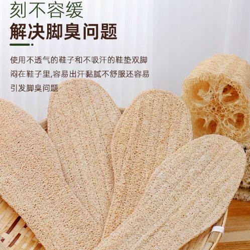 天然丝瓜络鞋垫加厚防臭吸汗丝瓜瓤脚垫舒适按摩透气男女运动鞋垫