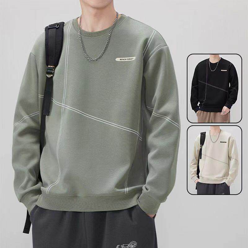 山东青岛即墨卫衣男2026春秋季新款百搭圆领长袖衣服加绒休闲上衣