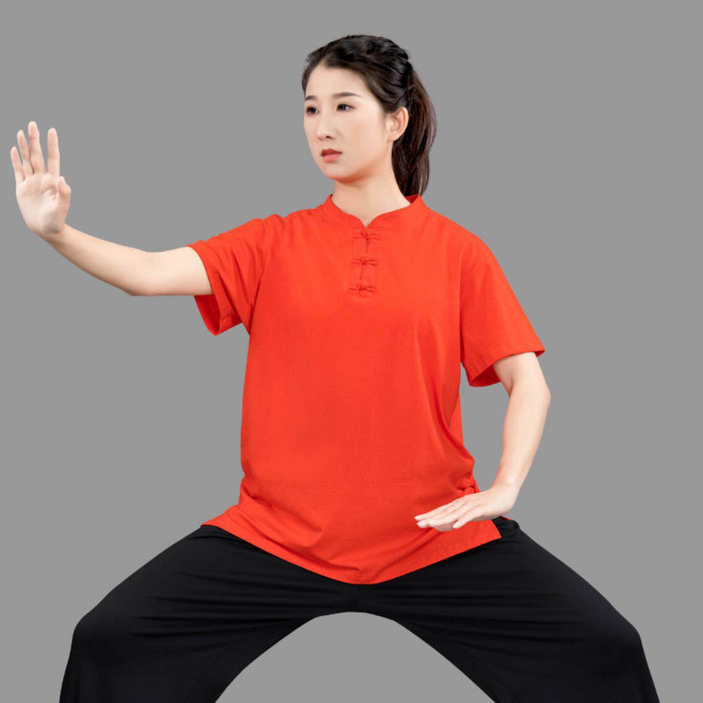 新式短袖太极服女新款2026夏季短袖太极t恤衫太极拳八段锦练功服