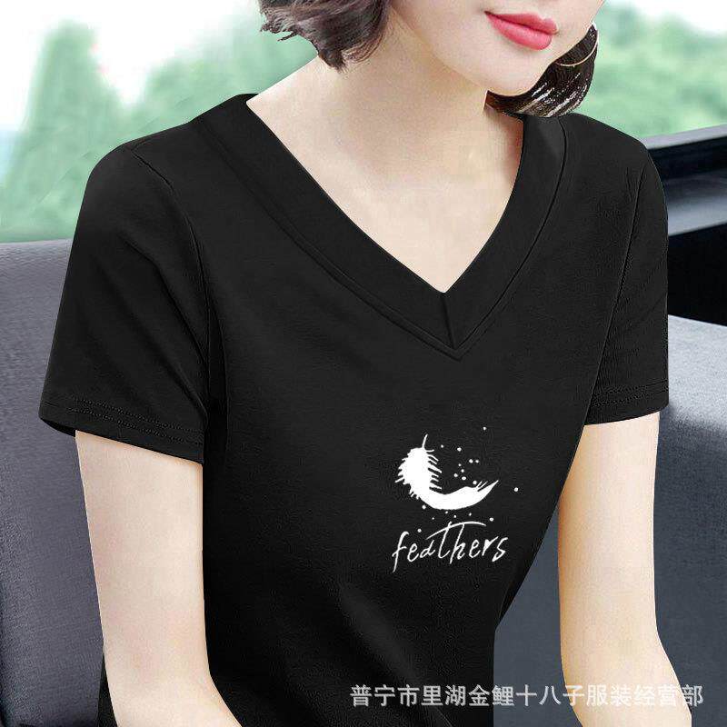 无锡纯棉短袖T恤女夏季新款韩版宽松显瘦百搭洋气大码上衣体恤衫