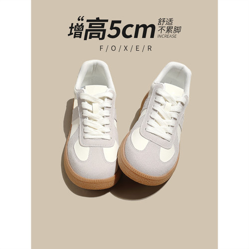 复古德训鞋女春夏新款内增高软底