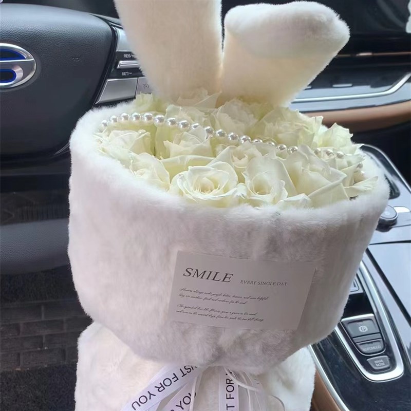 速发玫花花束瑰兔子香皂生永花花送友毕业教师节生日极凯