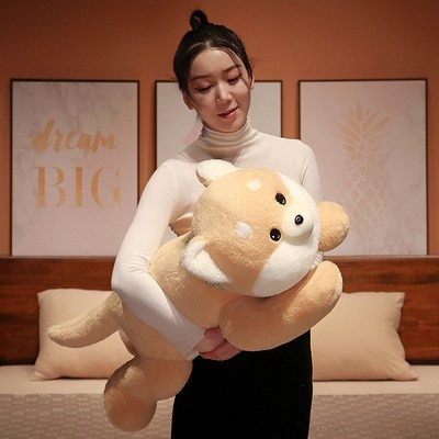 速发可爱软萌秋田犬抱枕儿童陪伴萌宠沙发大号靠垫可拆洗可