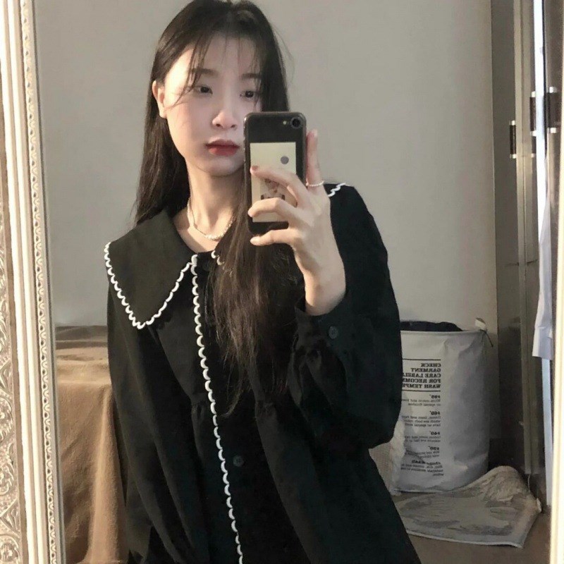 速发设计温小众黑色小裙个子法式赫本风感柔连衣裙子