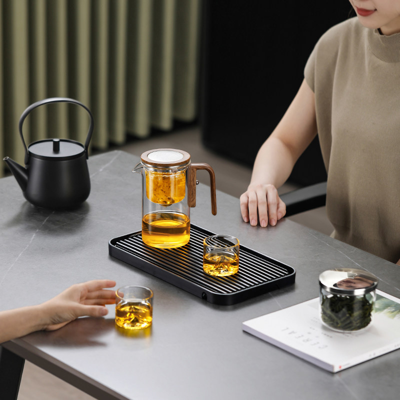 速发飘逸杯泡茶壶茶水分离家用泡茶神器磁吸泡茶器玻璃过滤冲茶壶