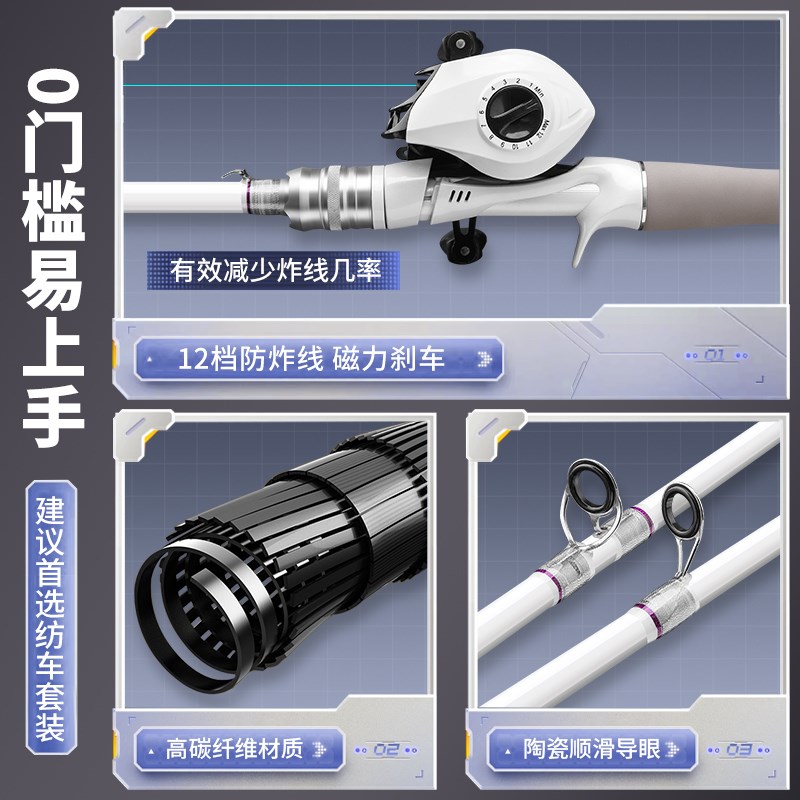 热销潮阿布路亚竿全套装远投直柄海钓鱼竿十大新手纺车轮抛竿