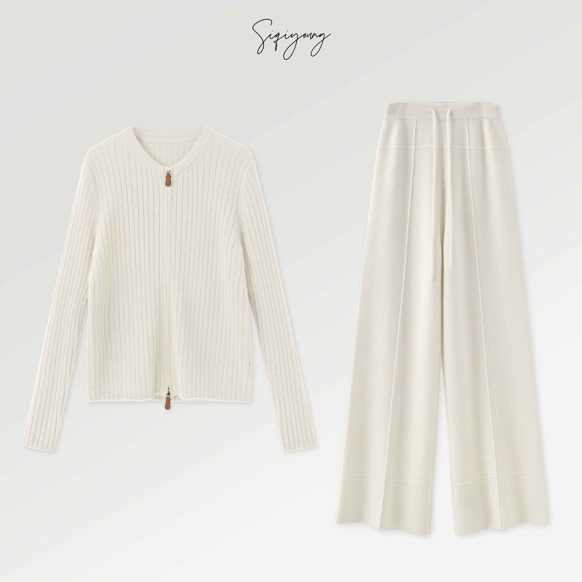 SIQIYOUNG简约老钱山羊绒套装