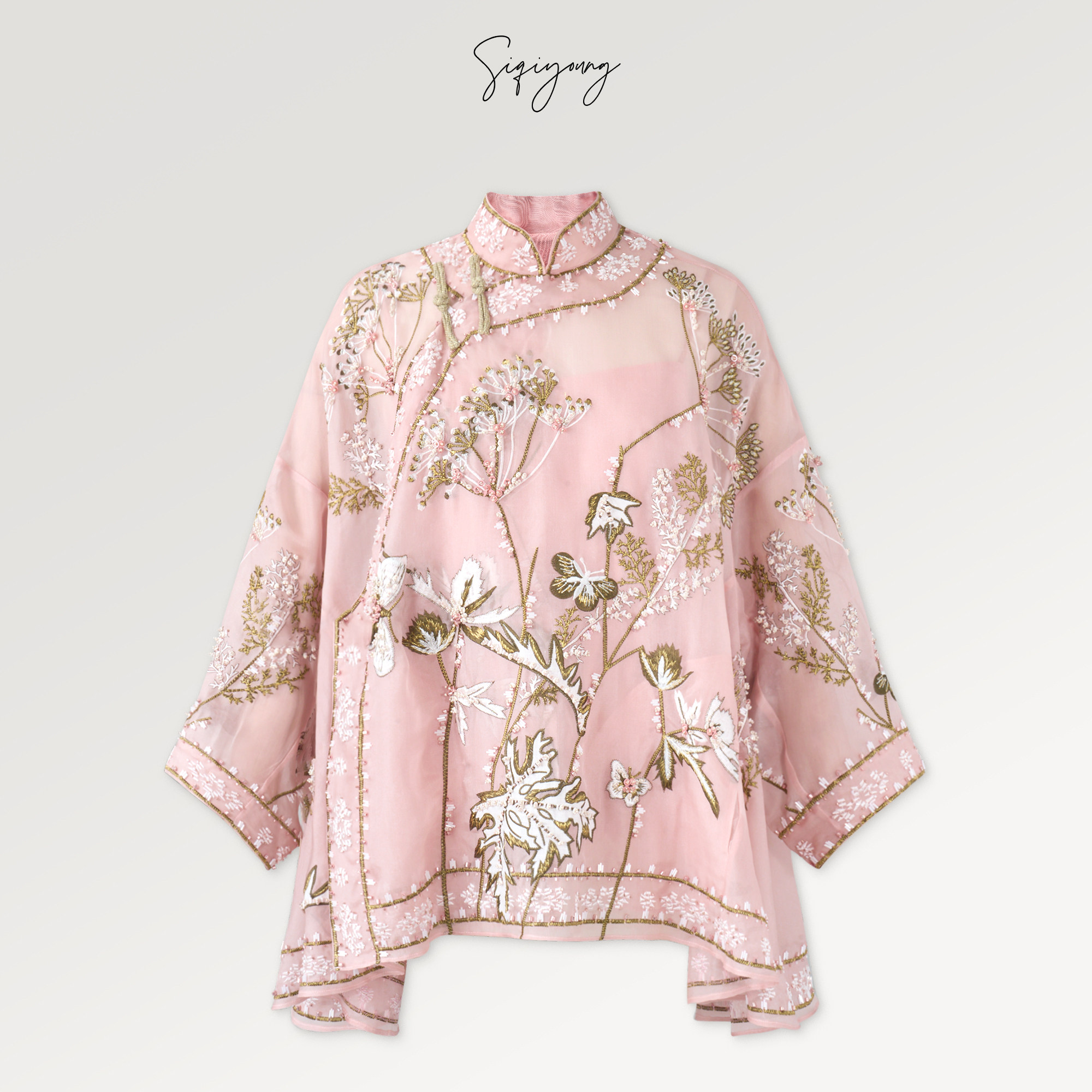 SIQIYOUNG重工真丝绡刺绣外套
