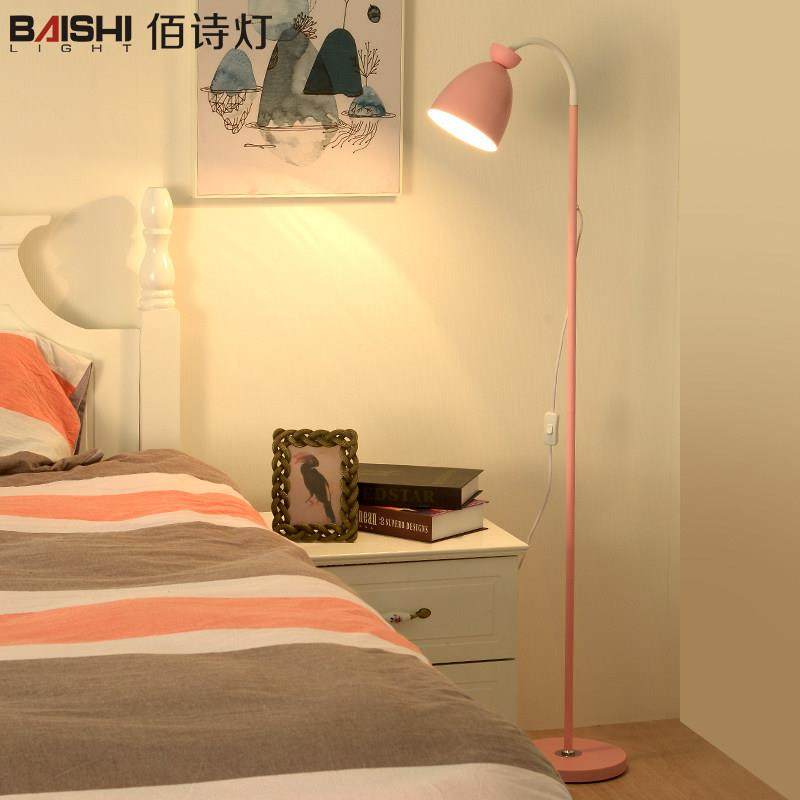 网红落地灯客厅卧室ins风少女儿童北欧简约现代床头遥控立式台灯