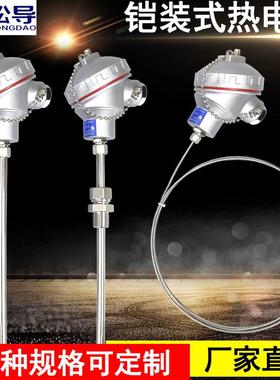 K型铠装热电偶WRNK131催化燃烧炉测温监视器温度感测器WZP231热电