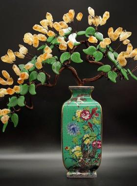 黄水晶发财树黄水晶摇钱树家居摆件客厅玄关酒柜店铺开业乔迁送礼