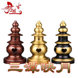 香炉纯铜家用香薰炉檀香炉盘香线香室内三潭印月摆件铜香炉熏香炉