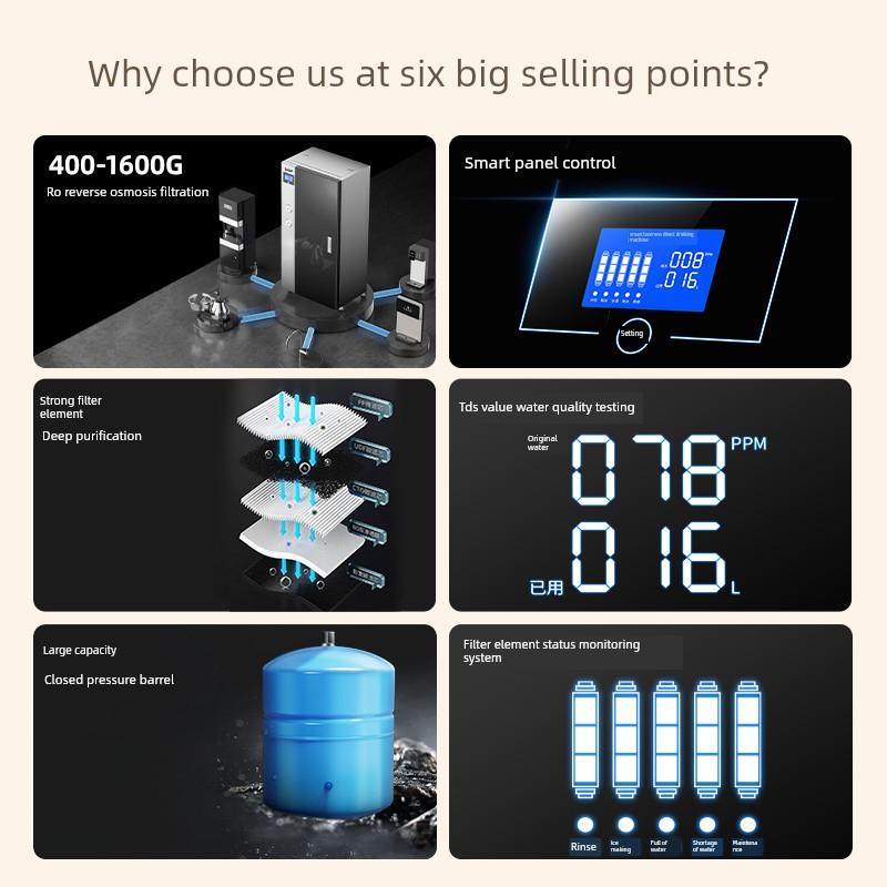 志高商用纯水机净饮一体RO反渗透净水器大流量大型直饮咖啡店酒店