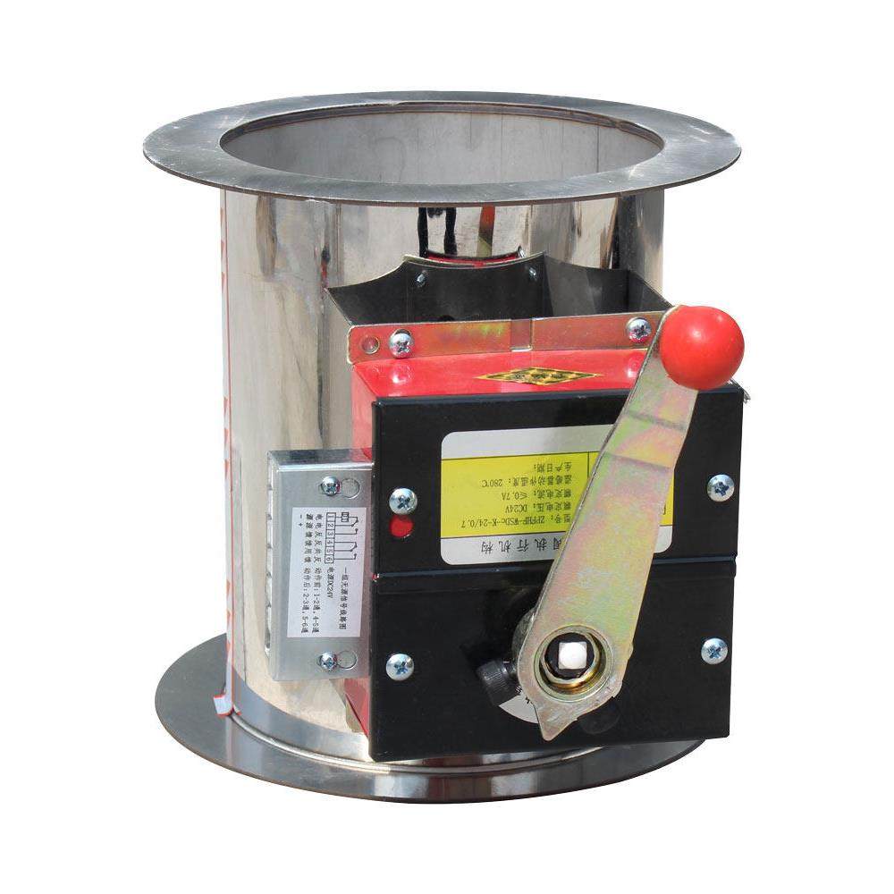 不锈钢电动调节阀风阀消防排烟防火阀70°双法兰手动执行器气动阀