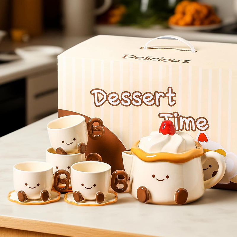 茶具结婚陪嫁奶油风陶瓷杯高级感