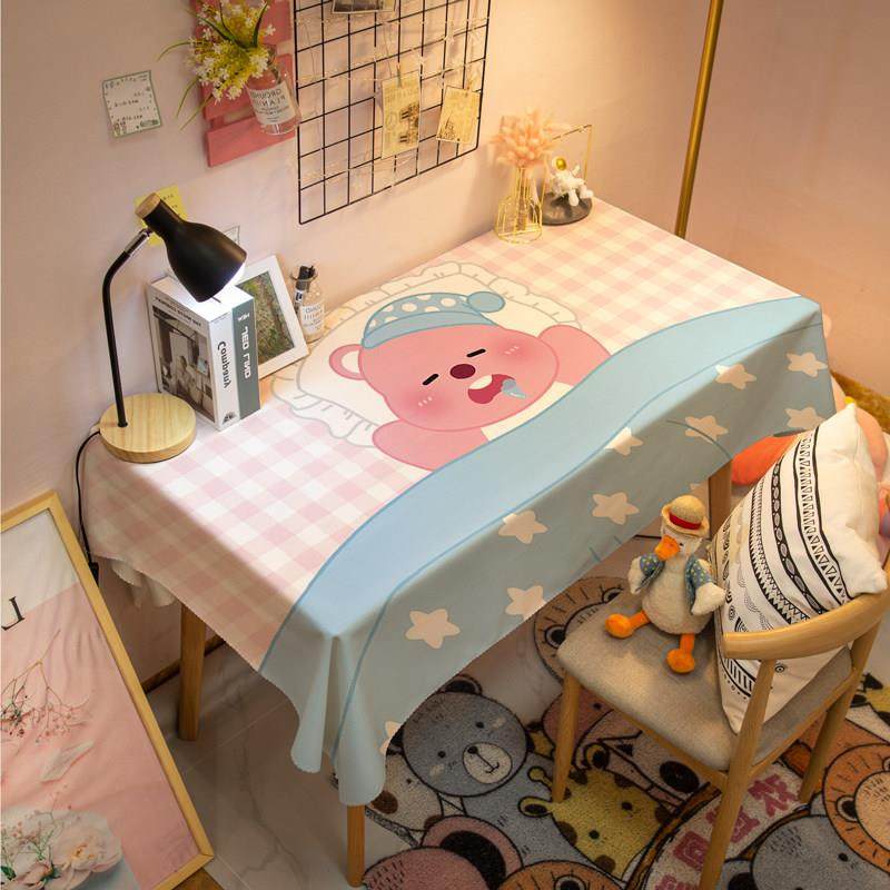卡通小海狸loopy防水家用耐脏茶几盖布儿童女生可爱免洗桌布定制,居家布艺,桌布,淘宝优惠券,粉丝福利购,淘宝优惠卷