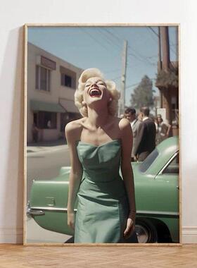 装饰画有框挂画墙壁时尚电影海报摄影梦露复古怀旧Marilyn Monroe