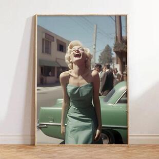 装饰画有框挂画墙壁时尚电影海报摄影梦露复古怀旧Marilyn Monroe