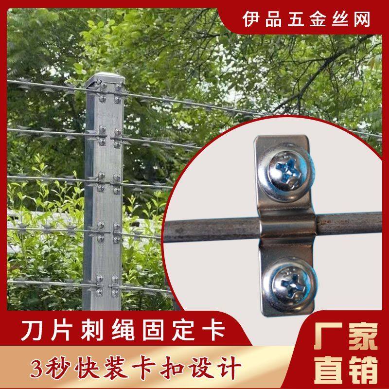 刀片刺绳直条卡扣安装配件不锈钢骑马铁丝网固定网片耐用固定夹卡图片