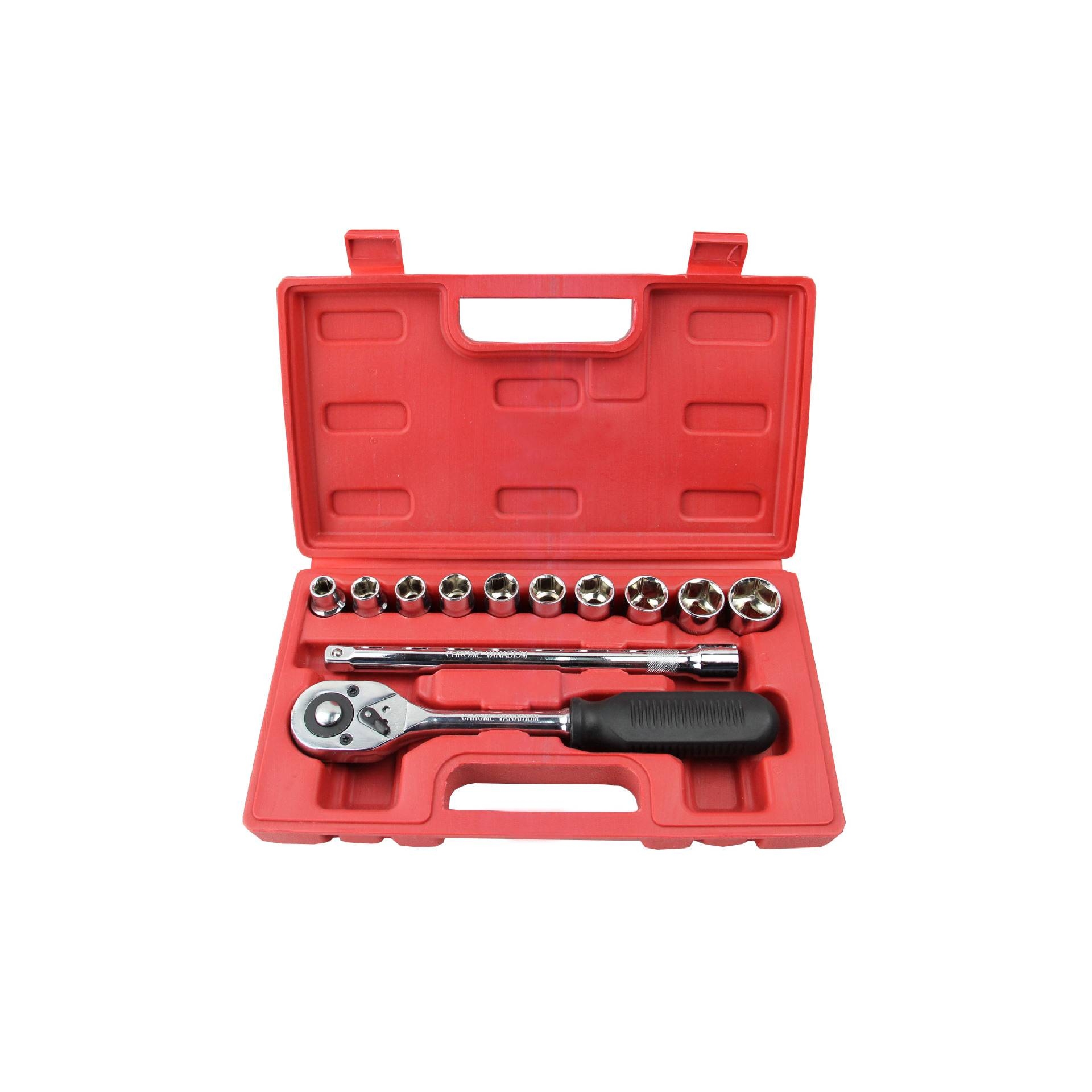 12件套套筒组套套筒扳手套装汽修工具套装随车工具箱棘轮扳手套装
