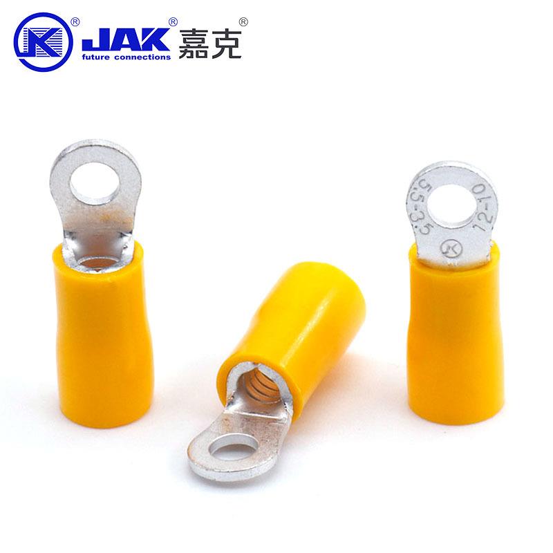 RV100冷接5.5-3护.5绝缘套圆形压端子紫铜接线铜鼻子线耳快速连接