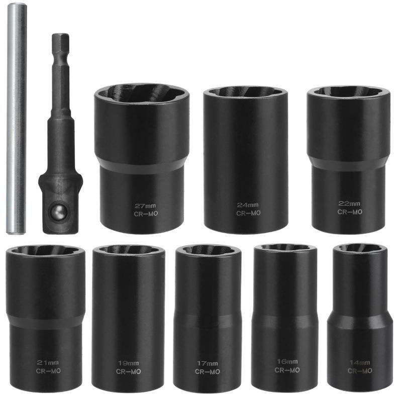 0件受损生锈螺母轮胎套装螺丝取出器拆卸工具大飞282加长1筒套反