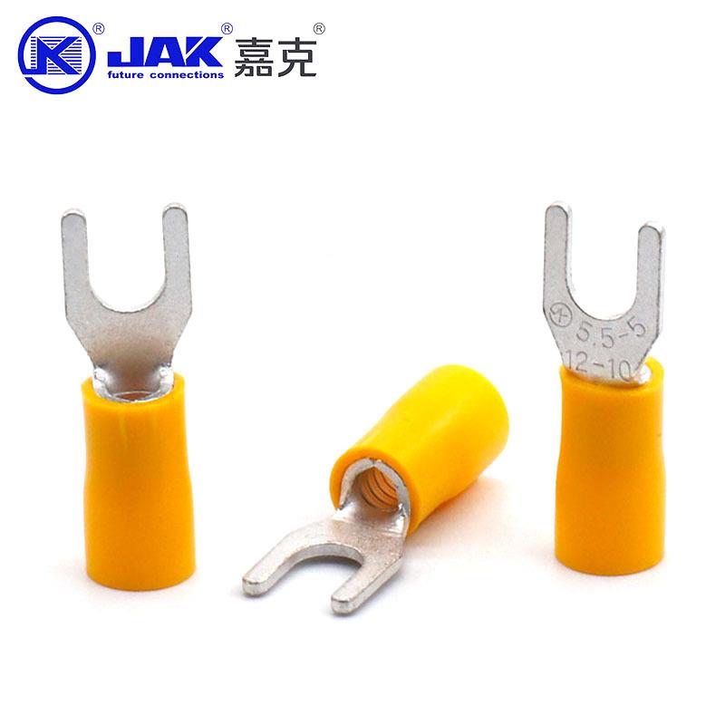 SV6595接.5-5叉形子子冷压线端子开口M5线鼻铜线端耳紫铜绝缘端子