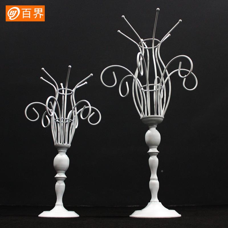 花奢器系BJ1978列摆欧式件华器铁艺花珠帘桌花器婚礼舞台橱窗卖场