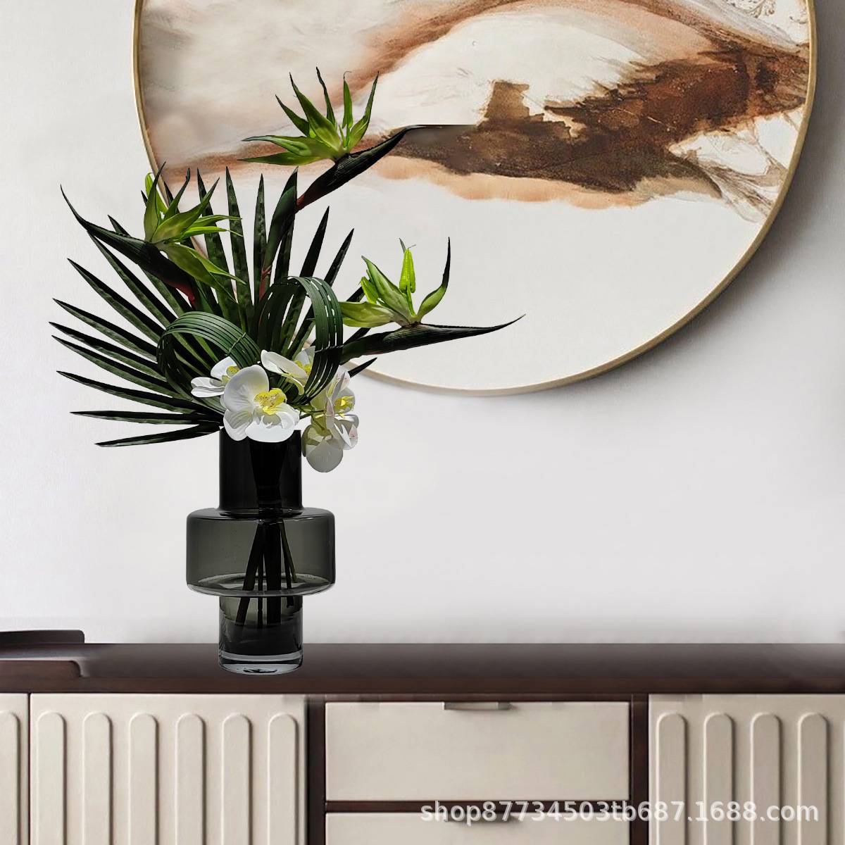 现代轻奢仿真花客厅餐桌软装摆设样板间花艺摆件售楼处高端装饰品