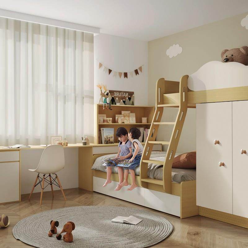 考拉森林错位型上下床上下铺双层床儿童床高低床子母床上床下柜