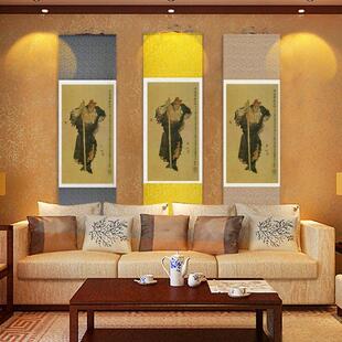 瓦松人像绢画瓦松虎醉江门恒挂画客厅卧室寺庙卷轴画