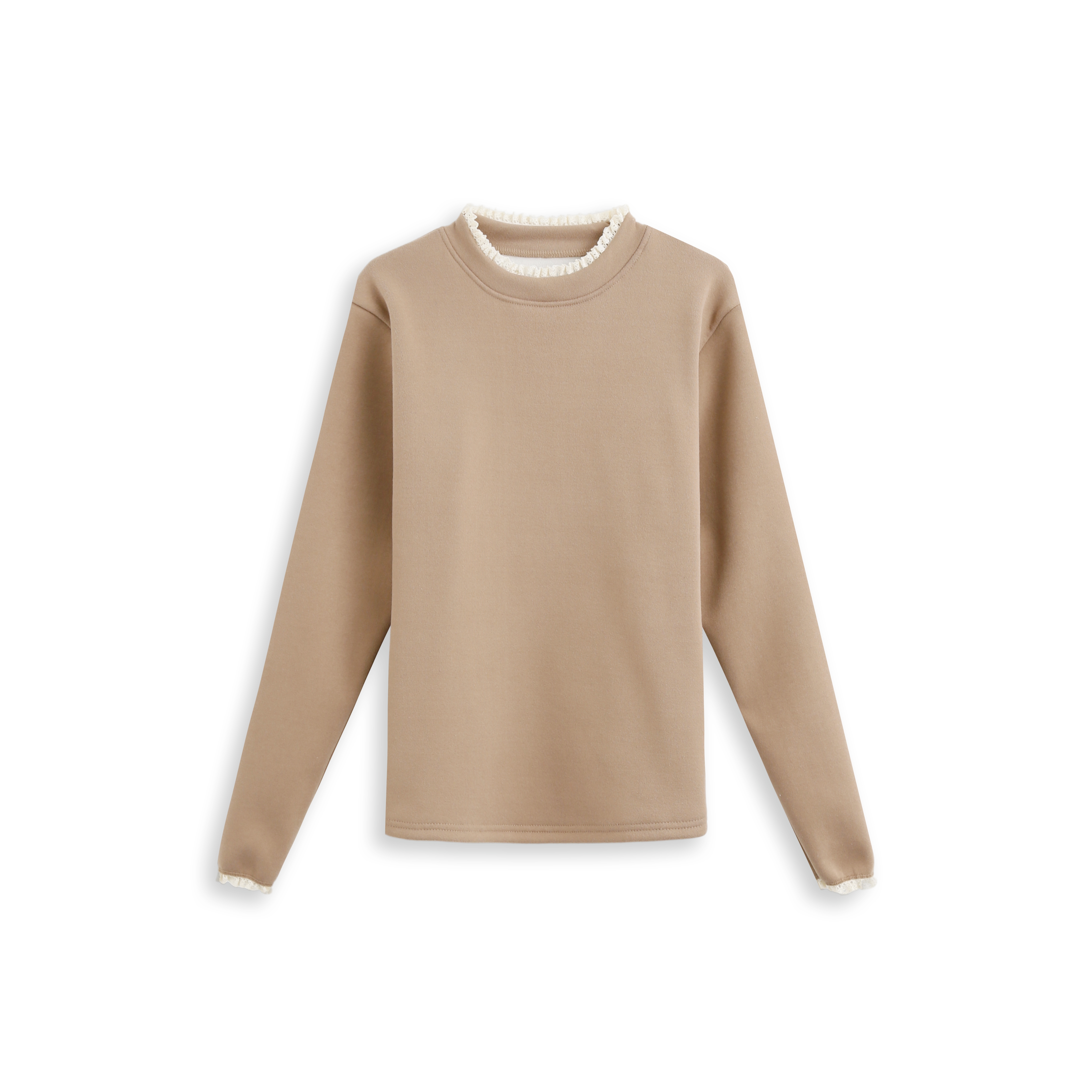 【甜甜专享】【版型全面升级！加绒加厚】JUJU好看蕾丝边打底衫~