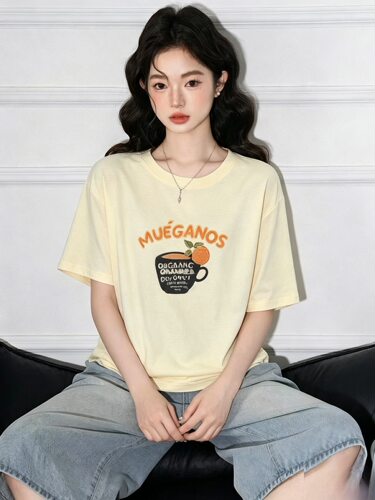 【小田直播间】【莱赛尔橘子茶杯T】夏季清爽舒适感宽松短袖