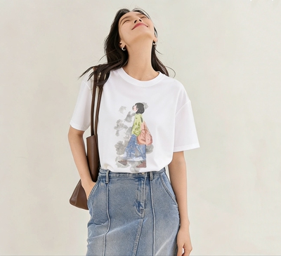 【甜甜圈专享】【90莱赛尔】喷绘一体 舒适感满满 夏季休闲短袖