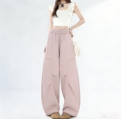 甜甜圈专享 春夏季 美式 裤 高腰阔腿休闲工装 弯刀工装