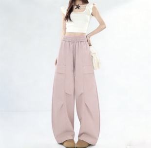 甜甜圈专享 春夏季 美式 裤 高腰阔腿休闲工装 弯刀工装
