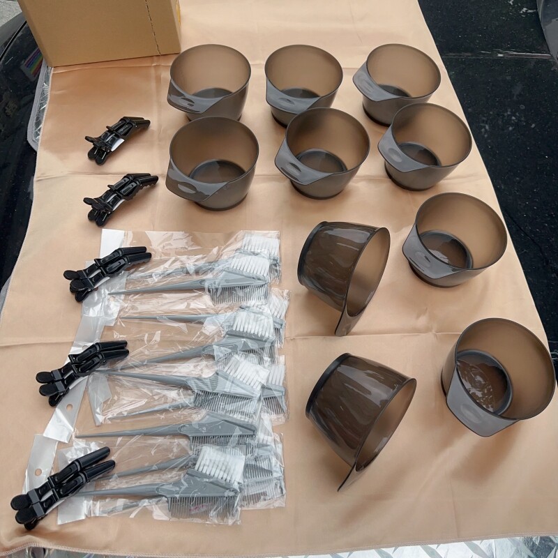 理发店工具染发工具套装焗油染发碗梳子软毛刷子耳罩焗油碗染发梳