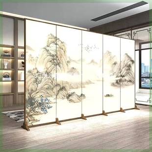 木客XZbJCzQC窓C窓古典中式 飾茶室山水 質屏風隔斷廳進門玄關折裝