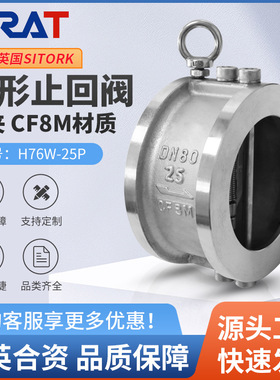 H76W-16P25P蝶型止回阀对夹式304不锈钢双瓣高温单向阀蝶形逆止阀