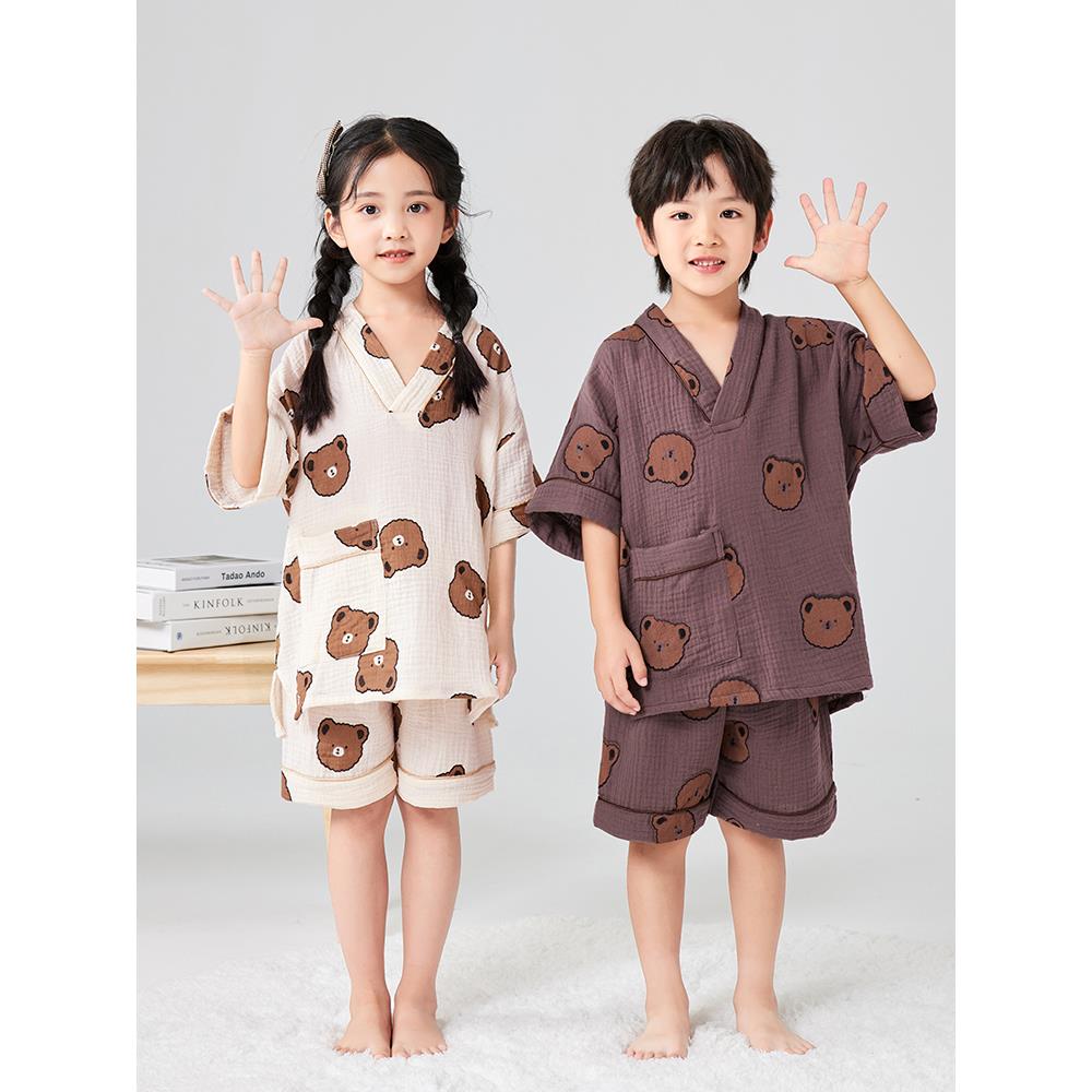 ?超柔服亲服子蒸服儿童洗浴宝宝Fh(h(^l$桑拿汗纯棉泡澡男童女童