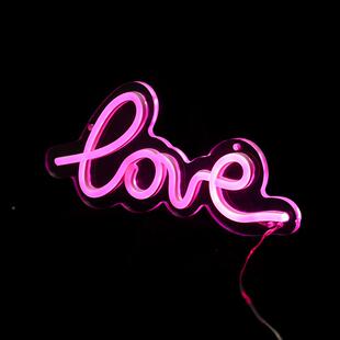 饰灯LED创意虹氛围love亚克力霓 发光字OEY母造型节日透求灯婚明装