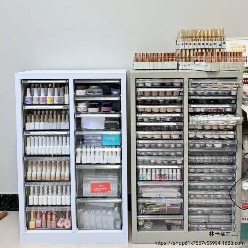 V林类柜美甲子展示柜抽屉式美甲店甲胶收纳柜彩妆分油整查看详情